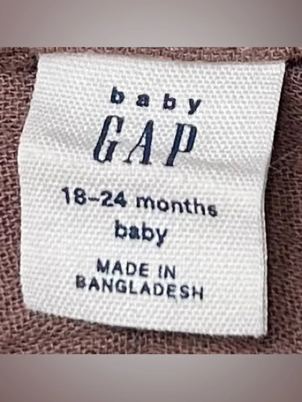 Baby Gap Crinkle Cotton Gauze 2-Piece Resort Shirt & Shorts Brown- Size 18-24M
